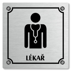 Lékař, 80x80mm, stříbrná, Kansas